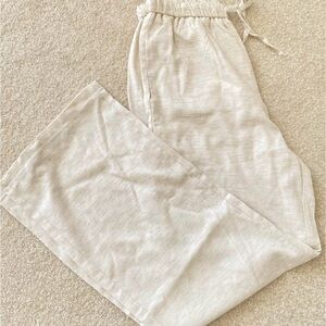 Women’s Wide-Leg Pants – Size S, light Beige, 98cm Length